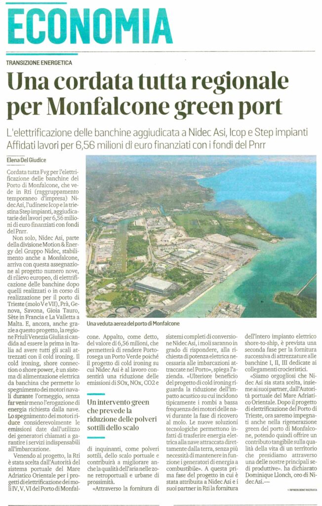 UNA CORDATA TUTTA REGIONALE PER MONFALCONE GREEN PORT